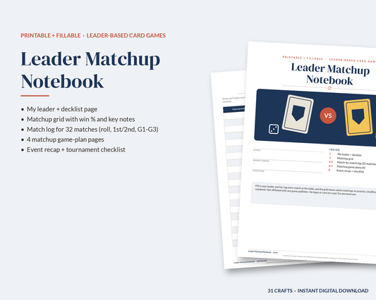 Leader Matchup Notebook (Printable)