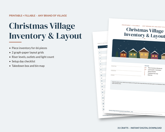 Christmas Village Inventory & Layout Planner (Printable)