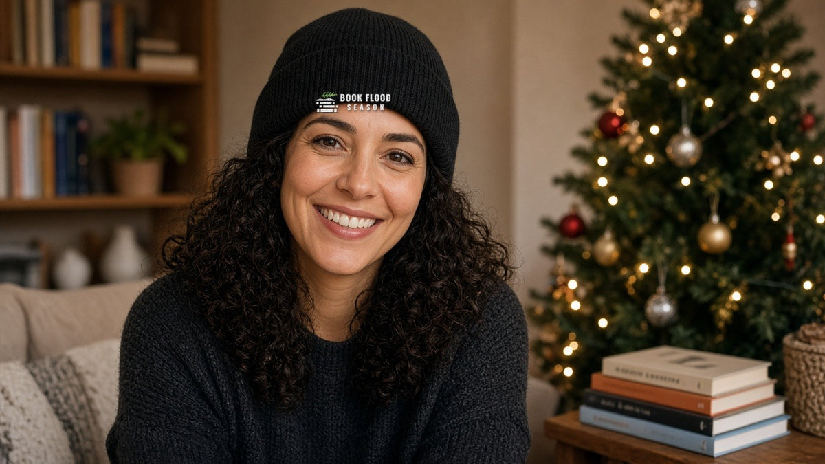 Book Flood Season Embroidered Beanie