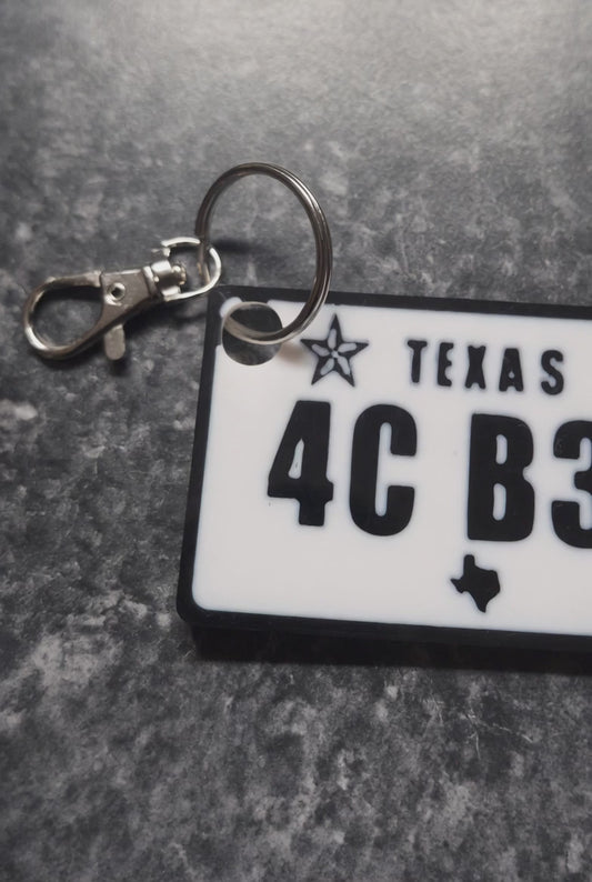 Key Chain - Texas License Plate 4CB3A