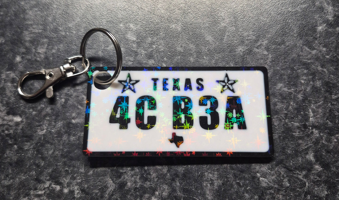 Key Chain - Texas License Plate 4CB3A
