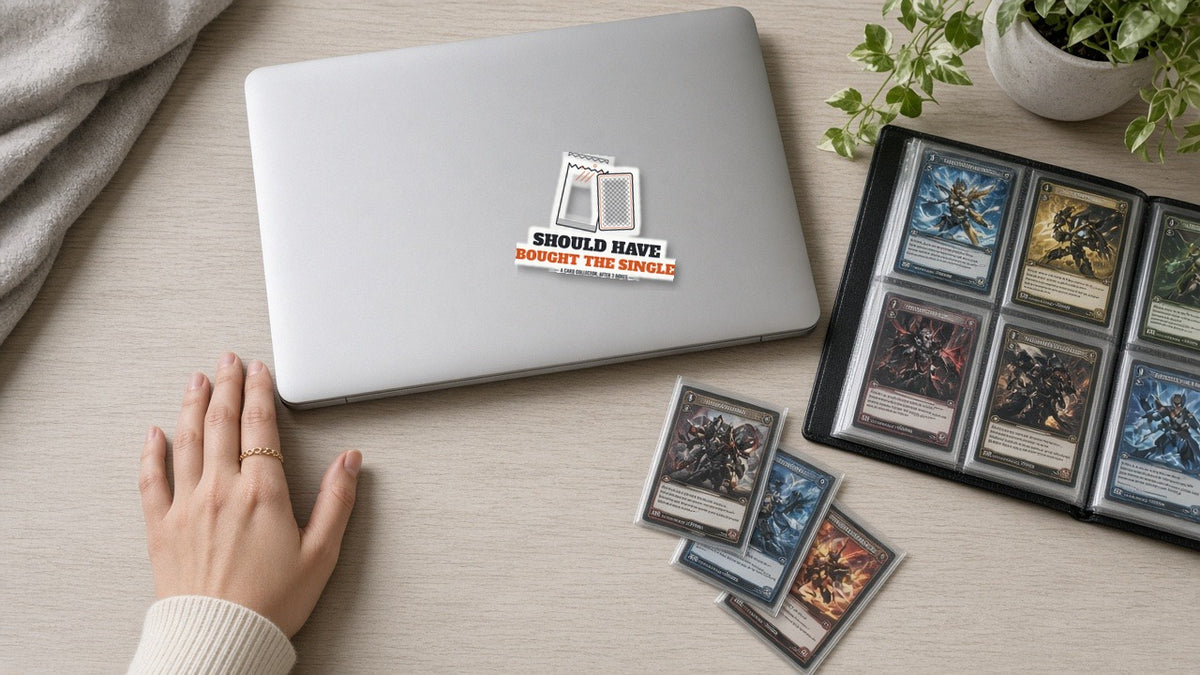 Should Have Bought the Single Sticker, Trading Card Collector Kiss Cut Sticker, TCG Binder Laptop Sticker, Card Game Humor Gift